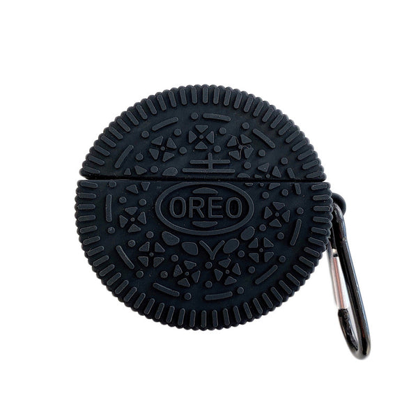 "Kreativer Keks AirPods Pro Hülle Silikonhülle - Kompatibel mit Apple, Für AirPods 1/2 und Pro/3 Generation, Oreo-Farbe mit Haken"