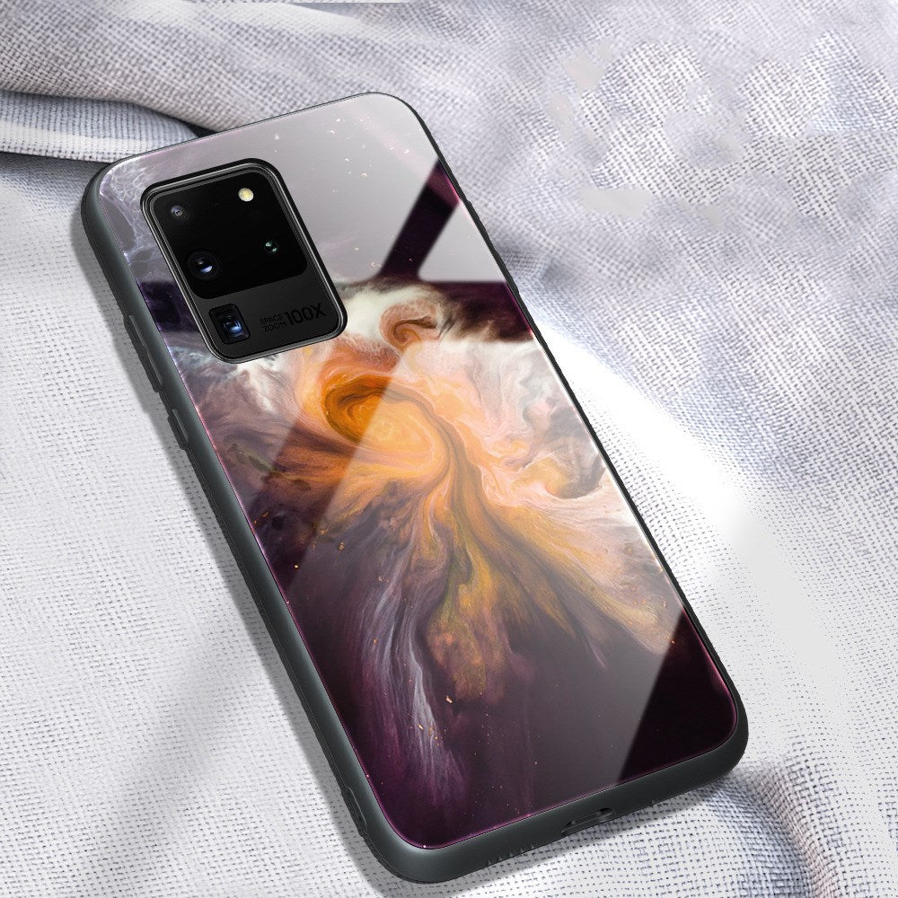 "Stylische Handyhülle aus Marmor-Glas - Modische Rückabdeckung aus TPU und gehärtetem Glas"