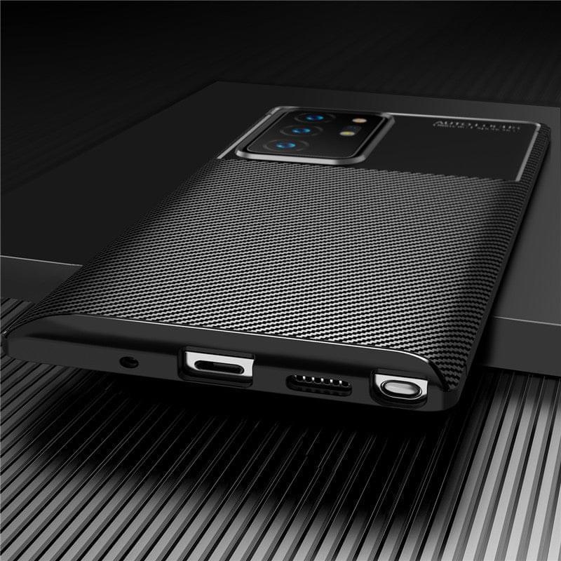 "Premium Samsung S20 Schutzhülle: Anti-Sturz, Anti-Kratzer, Rutschfeste Rückseite - Business-Stil in Vollfarbe aus Karbonfaser-TPU"