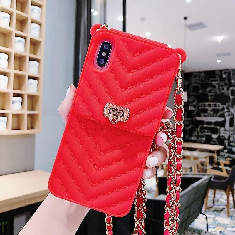 Stylische Umhängetasche mit Kettenriemen & Kartenfach für Handys 📱