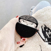 "Kreativer Keks AirPods Pro Hülle Silikonhülle - Kompatibel mit Apple, Für AirPods 1/2 und Pro/3 Generation, Oreo-Farbe mit Haken"