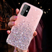 "Samsung Handyhülle aus Silikagel mit Rosa Sternverlauf - Rückabdeckung im Europäischen und Amerikanischen Stil"