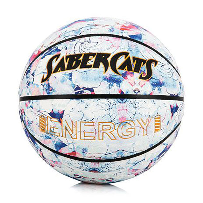 "Langlebiger Leuchtender Basketball im Regenbogen-Blumenmuster, Modisch Minimalistisch, Größe 7"