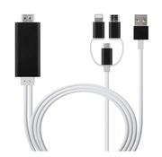 "Universelles 2M HDMI TV AV Adapterkabel, Kompatibel mit Apple iPhone 5 6 6S 7 7 Plus, USB 1080P, Unterstützt Aufladung und 4K x 2K @30Hz Auflösung"