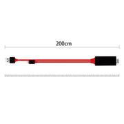 "Universelles 2M HDMI TV AV Adapterkabel, Kompatibel mit Apple iPhone 5 6 6S 7 7 Plus, USB 1080P, Unterstützt Aufladung und 4K x 2K @30Hz Auflösung"