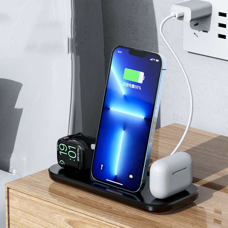 "Tragbares Drahtloses Ladegerät mit Faltbarem Handyhalter - 30W Gesamtleistung, Ideal für Apple Produkte"