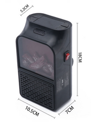"Tragbarer Keramik-Heizlüfter mit Fernbedienung, Leiser Betrieb, 1000W Leistung, Flammenwärme, Ideal für Räume 21-30㎡"