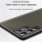 "Premium TPU Carbonfaser Muster Rundumschutz Anti-Fall Handyhülle für Samsung S22, S22Plus, S22Ultra - Business-Stil, Solid Farben"