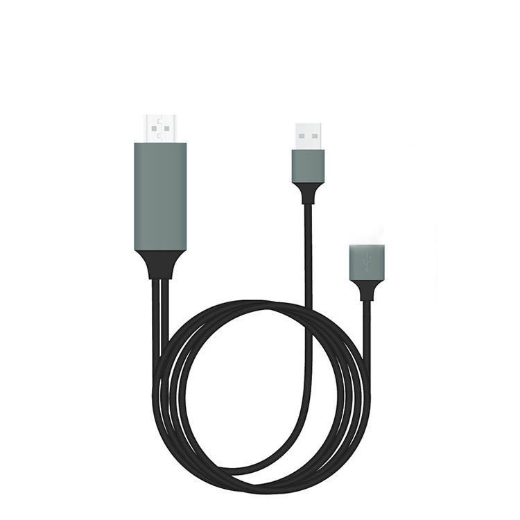 "Universelles 2M HDMI TV AV Adapterkabel, Kompatibel mit Apple iPhone 5 6 6S 7 7 Plus, USB 1080P, Unterstützt Aufladung und 4K x 2K @30Hz Auflösung"