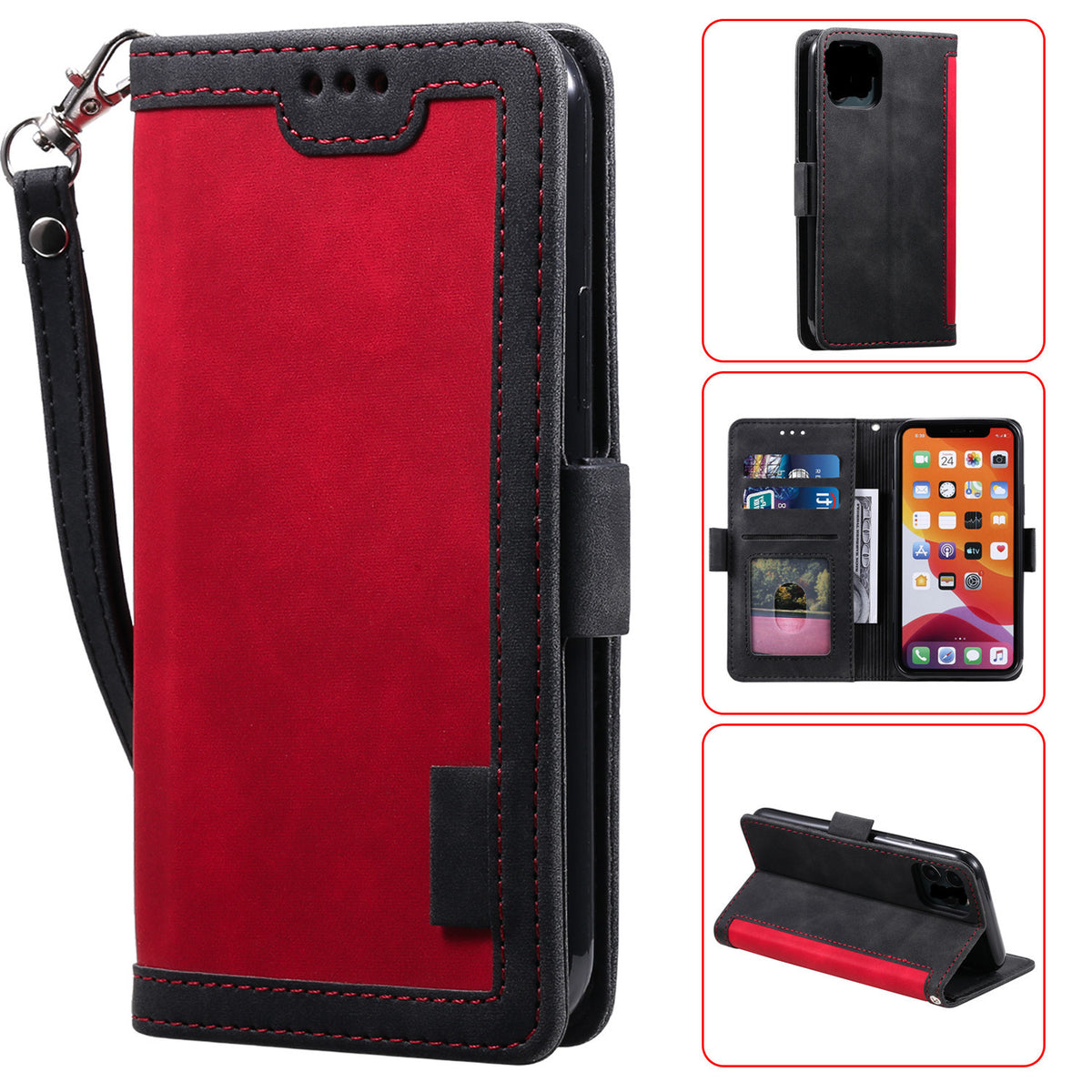 iPhone 12 & SE Retro Lederhülle mit Kartenfächern – Eleganter Rundumschutz