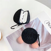 "Kreativer Keks AirPods Pro Hülle Silikonhülle - Kompatibel mit Apple, Für AirPods 1/2 und Pro/3 Generation, Oreo-Farbe mit Haken"