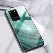 "Stylische Handyhülle aus Marmor-Glas - Modische Rückabdeckung aus TPU und gehärtetem Glas"