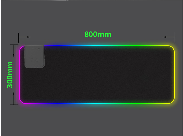 "XXL Gaming Mauspad mit LED Beleuchtung, USB Betrieb, Rutschfestem Gummiuntergrund und Präziser Mikrofaser Oberfläche - 800x300x4mm"