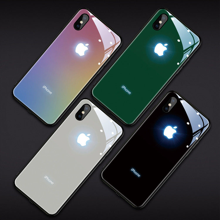 "Leuchtende Handyhülle für iPhone 11 Pro, XS Max, XR & 13: Sprachgesteuertes Farblicht, Gehärtetes Glas, Verschiedene Farben & Muster"
