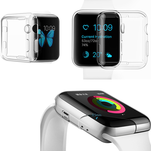 "Apple Watch Schutzgehäuse, Vollständig Transparent TPU, Kratzfest, Stoßfest - Kompatibel mit 2. und 3. Generation"