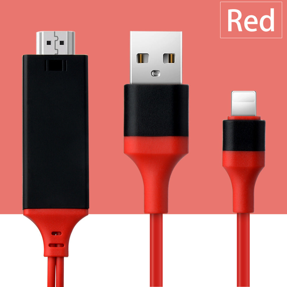 "Universelles 2M HDMI TV AV Adapterkabel, Kompatibel mit Apple iPhone 5 6 6S 7 7 Plus, USB 1080P, Unterstützt Aufladung und 4K x 2K @30Hz Auflösung"