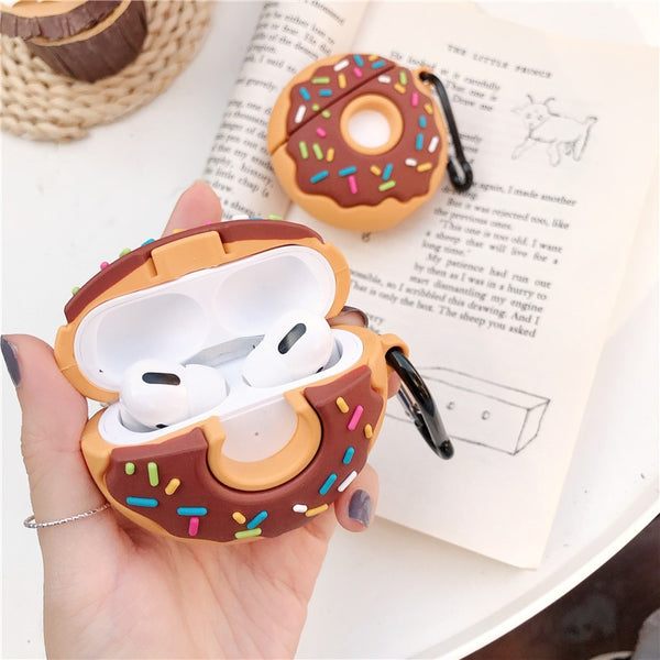 "Silikon Donut Design Hülle für Apple AirPods Pro - Umweltfreundlich, Stoßfest, Schmutzabweisend mit Staubstecker"