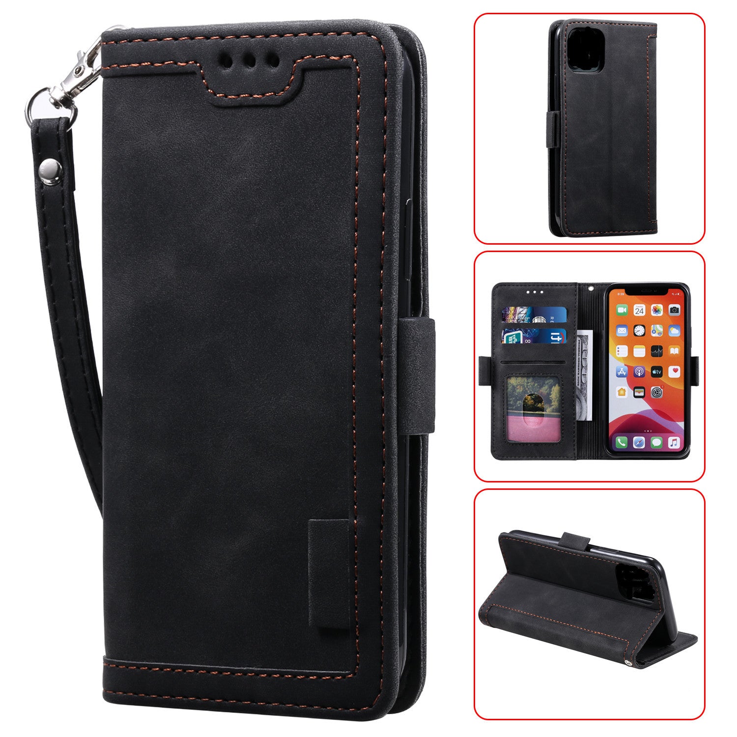 iPhone 12 & SE Retro Lederhülle mit Kartenfächern – Eleganter Rundumschutz