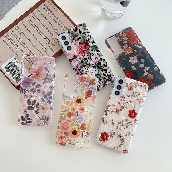 "Blumenschalen-Muster Silikon Handyhülle, Weiche Rückschale, Ins Stil, für Samsung - Mehrere Farben"