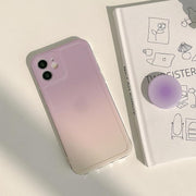 "Stilvolle Südkorea Ins Gradient Silikon Handyhülle mit X-Halterung, Rundum-Schutz für iPhone 12, XS und 11Promax"