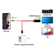 "Universelles 2M HDMI TV AV Adapterkabel, Kompatibel mit Apple iPhone 5 6 6S 7 7 Plus, USB 1080P, Unterstützt Aufladung und 4K x 2K @30Hz Auflösung"