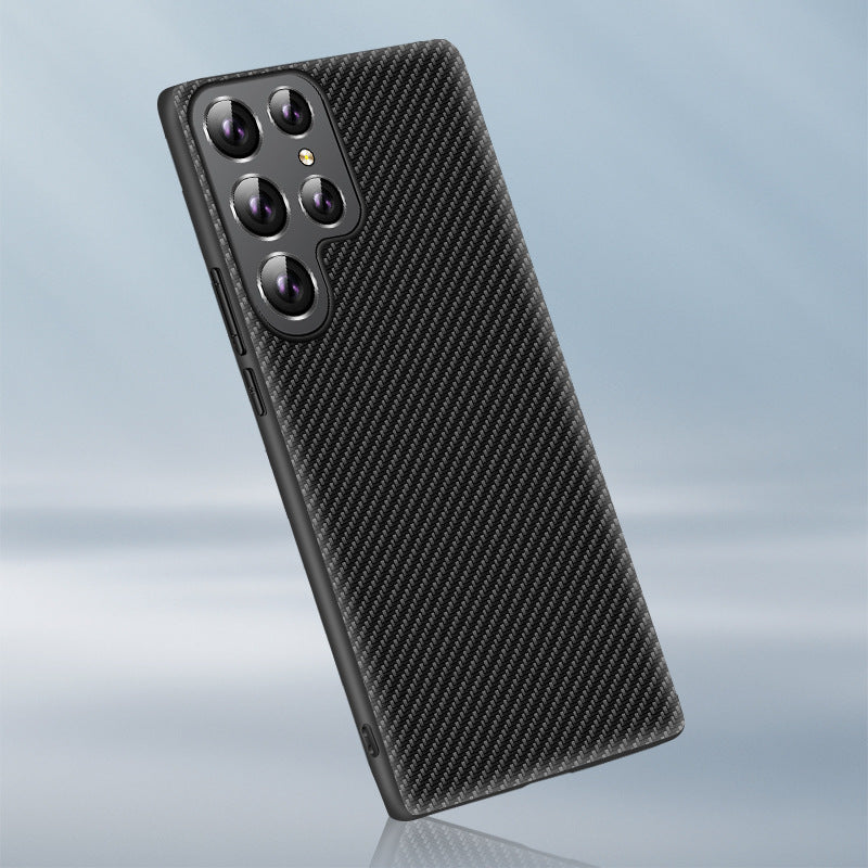 "Premium TPU Carbonfaser Muster Rundumschutz Anti-Fall Handyhülle für Samsung S22, S22Plus, S22Ultra - Business-Stil, Solid Farben"