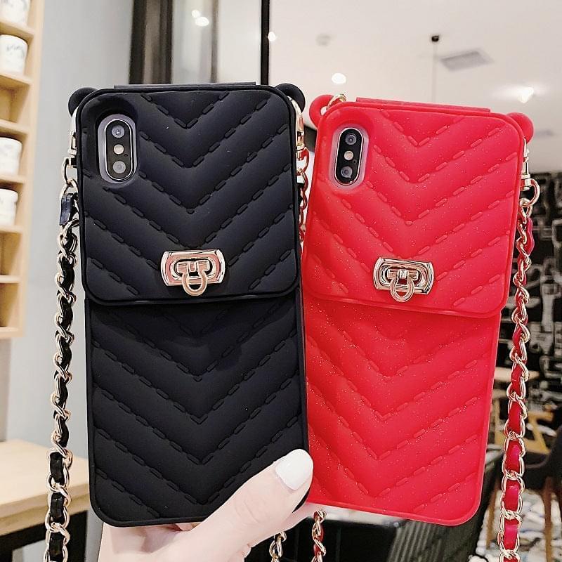 Stylische Umhängetasche mit Kettenriemen & Kartenfach für Handys 📱