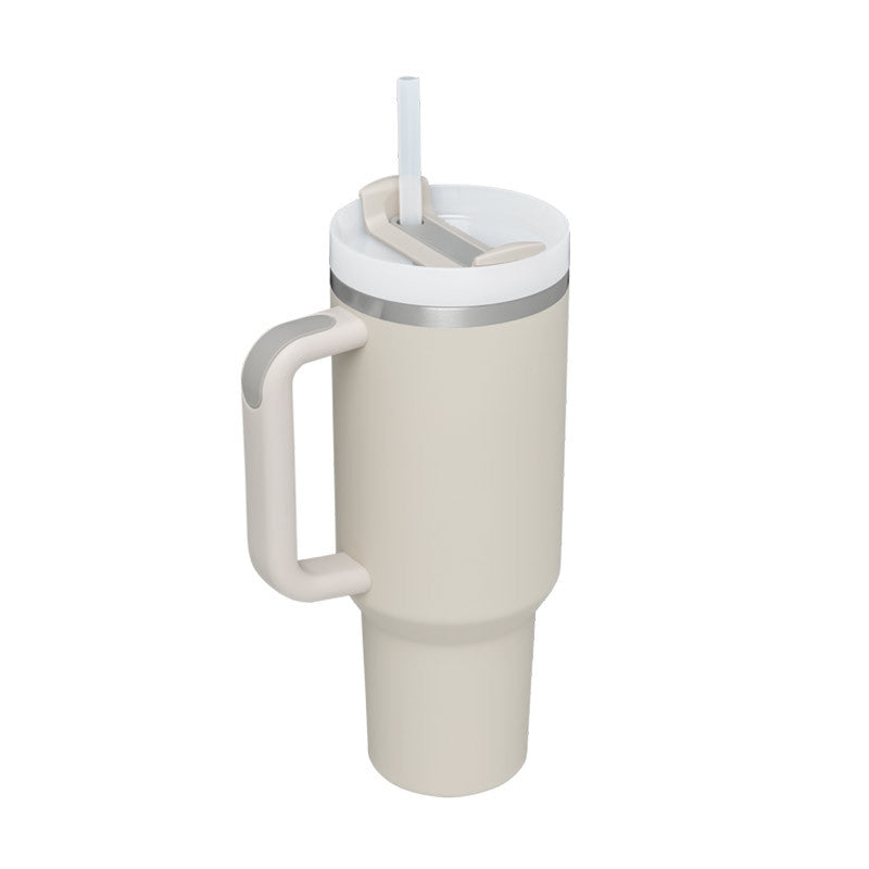 "40oz Edelstahl-Isolierbecher mit Strohhalm und Tragegriff, BPA-frei, Leckfest, Ideal für Auto und Reisen, Große Kapazität"