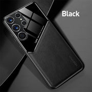 "Premium Leder Handyhülle für Samsung S22Ultra mit Magnetischer Autohalterung - Geschäftliches Design in Verschiedenen Farben"