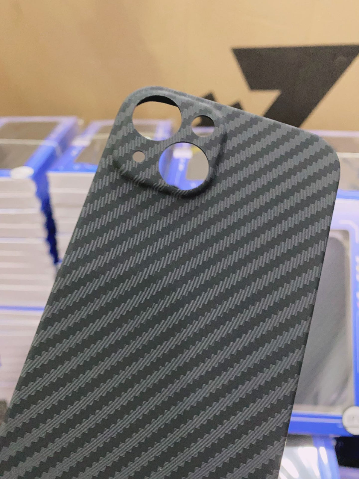 "Ultra-dünne Kevlar Handyhülle, PC-Kohlefaser, 3D-Trenddesign, Stoß- und Verschleißfest für iPhone 13/14 Serie"