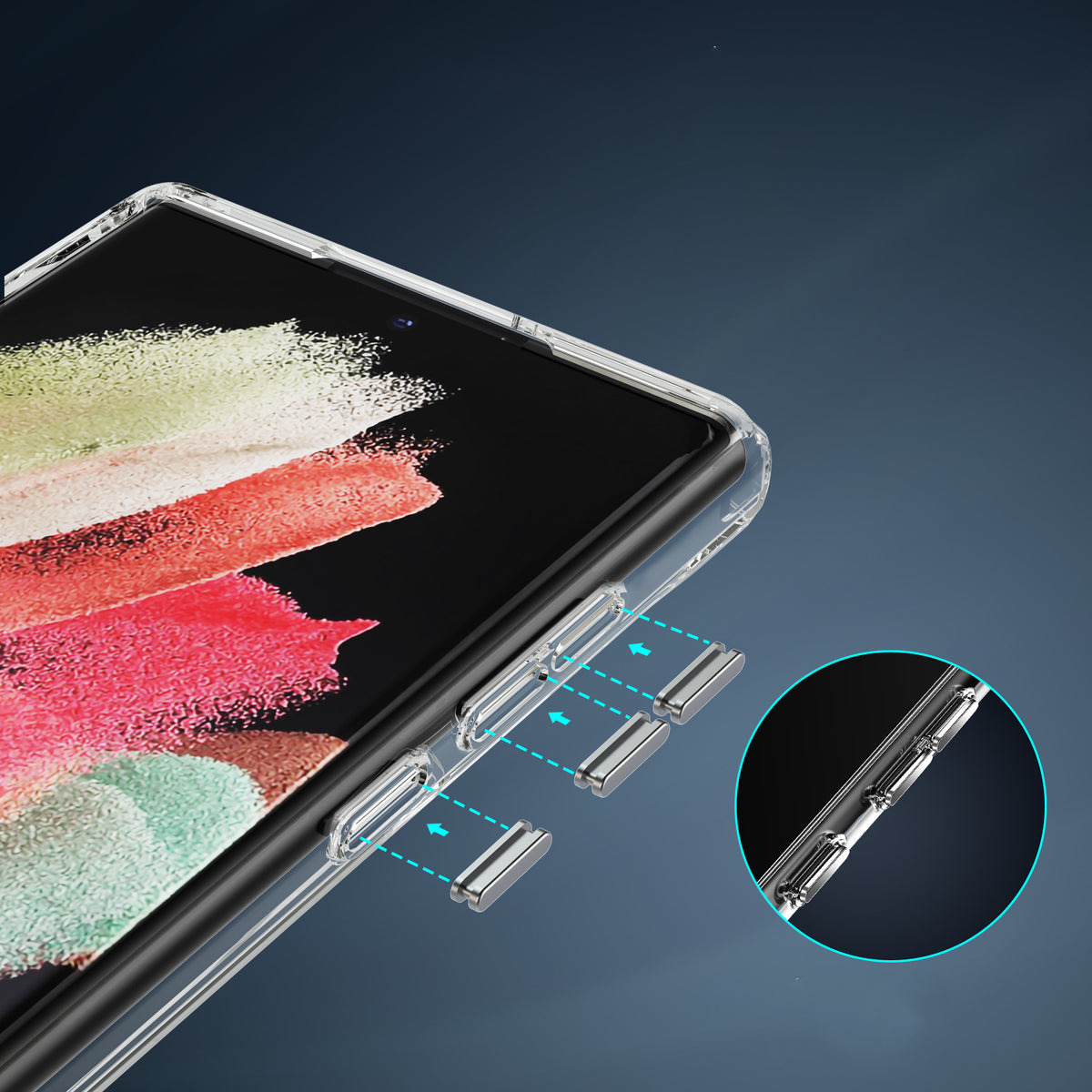 "ULTRA Kristall Anti-Fall 2.0 Anti-Kratzer Handyhülle mit Halterung für Samsung Modelle - Transparent und Robust"