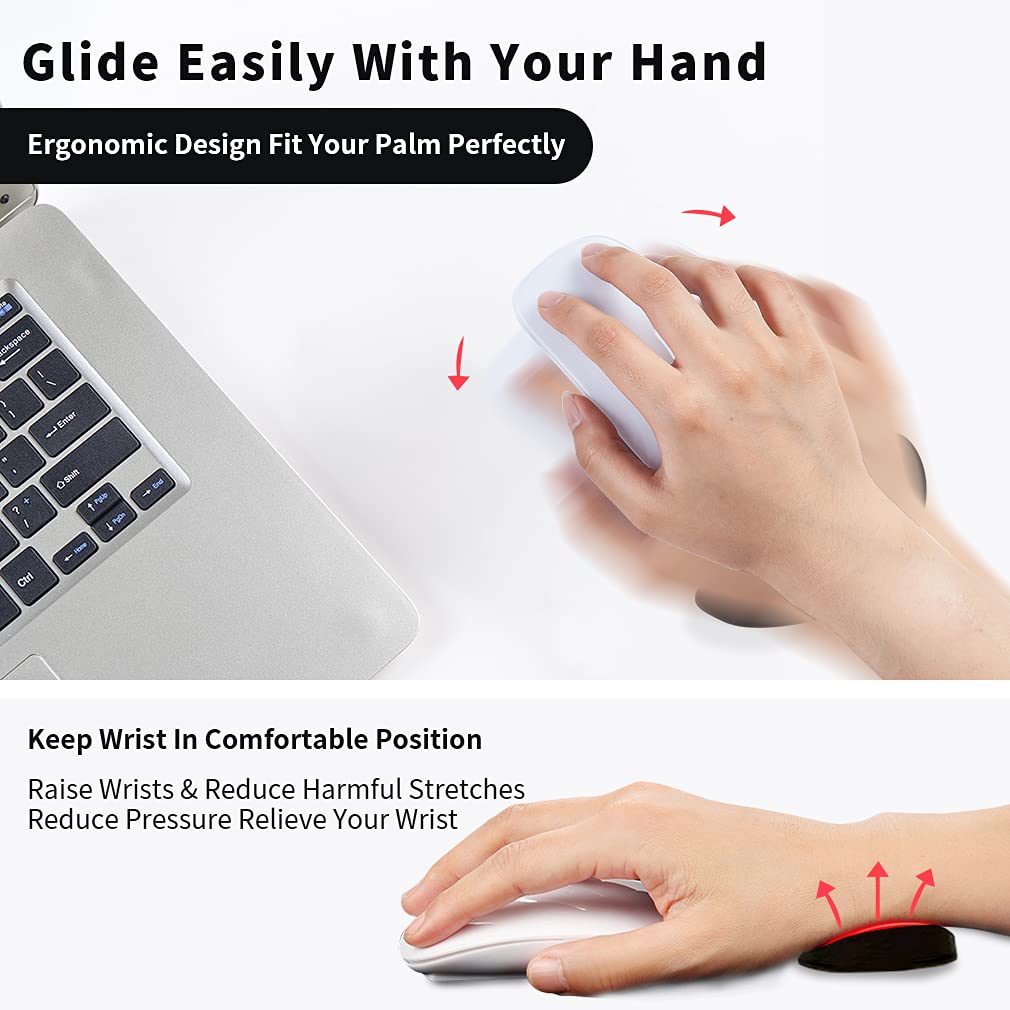 "Ergonomische Mauspad mit Handgelenkauflage aus Silikon, Rutschfest & Bionisches Design für Büro und Gaming - Unterstützt Handgelenkgesundheit"