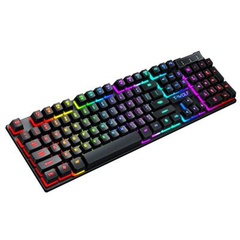 "Leuchtende USB-Gaming-Tastatur mit schwebenden Tasten und Roboter-Feeling"