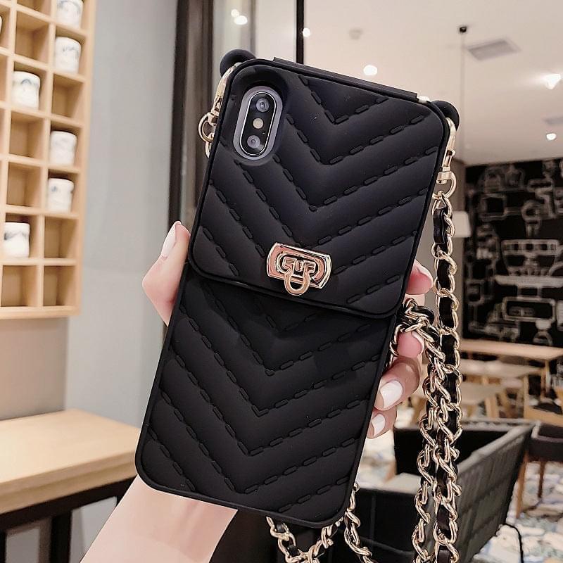 Stylische Umhängetasche mit Kettenriemen & Kartenfach für Handys 📱