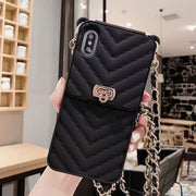 Stylische Umhängetasche mit Kettenriemen & Kartenfach für Handys 📱