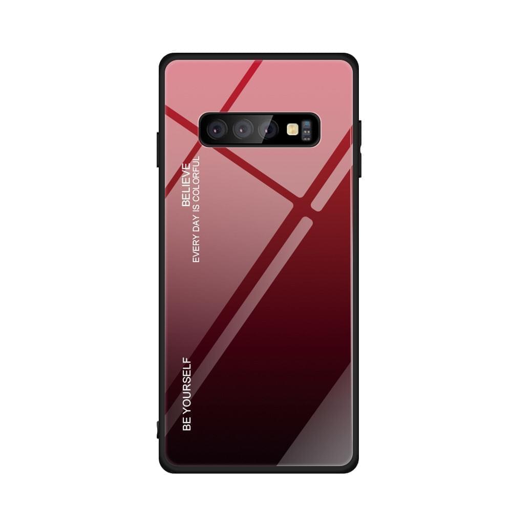 "Schlichte Gradienten Glas Handyhülle - Rückseite Schutz für Samsung, TPU + Gehärtetes Glas"