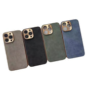 "Modische Persönlichkeit Schafleder Anti-Fall Handyhülle für iPhone, Grau/Schwarz/Grün/Blau"