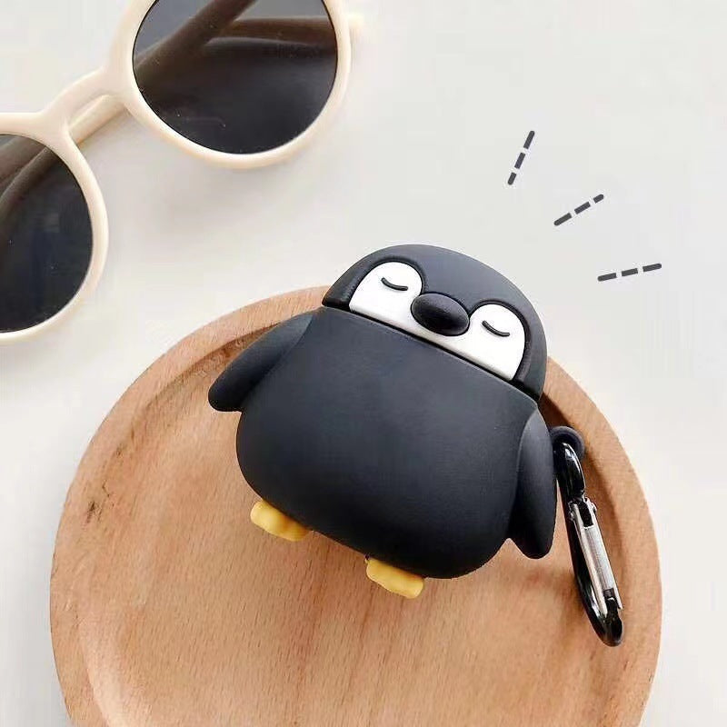"Silikon Stereo Pinguin Kopfhörerhülle, Kompatibel mit Apple AirPods Pro - Cartoon Stil"