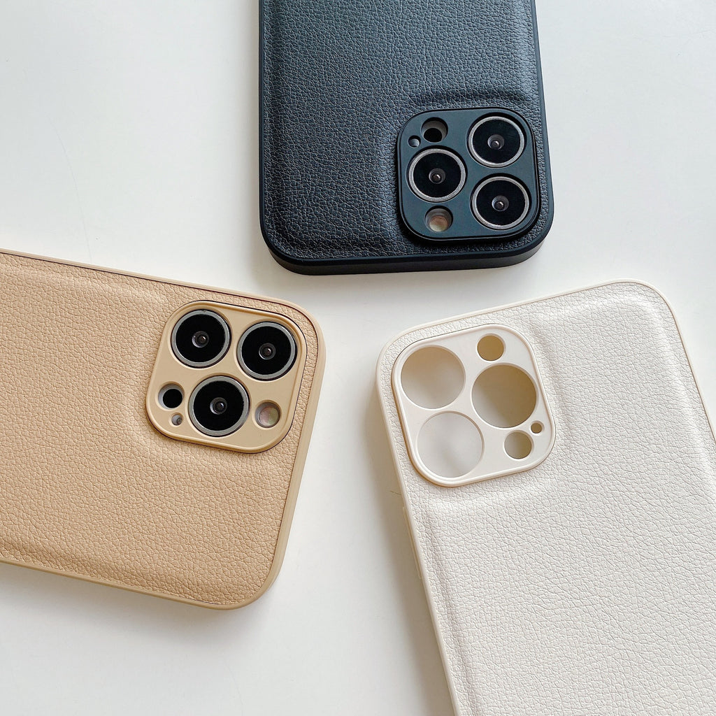 "Premium Leder Silikon Handyhülle, Stoßfest und Kompatibel mit iPhone Modellen"