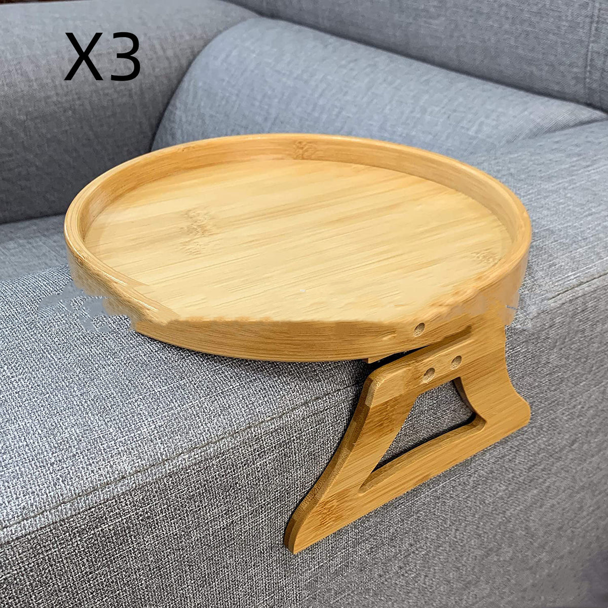 "Praktischer Holz Sofa Armlehnen-Tablett-Tisch: Clip-On TV Snack Schale für Fernbedienung und Kaffee - Modernes & einfaches Design"