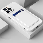 "Rutschfeste Silikon Handyhülle mit Kartenfach - Schutzhülle im Unifarben-Design, Kompatibel mit Samsung Modellen"
