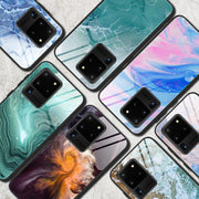 "Stylische Handyhülle aus Marmor-Glas - Modische Rückabdeckung aus TPU und gehärtetem Glas"