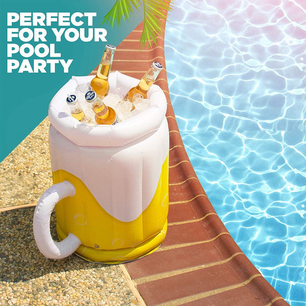 "Großer aufblasbarer Bierkrug-Kühler und Pool-Floatie 2 in 1 - Perfekt für Poolpartys, Strand und Jacuzzi - Tolle Spielzeug & Geschenkidee für Erwachsene und Kinder"