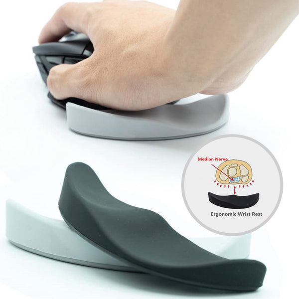 "Ergonomische Mauspad mit Handgelenkauflage aus Silikon, Rutschfest & Bionisches Design für Büro und Gaming - Unterstützt Handgelenkgesundheit"