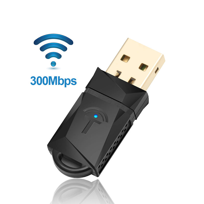 "300 Mbps Tragbarer WLAN-USB-Adapter - Hochleistungs-Netzwerkkarte mit Treiber-CD und Benutzerhandbuch"