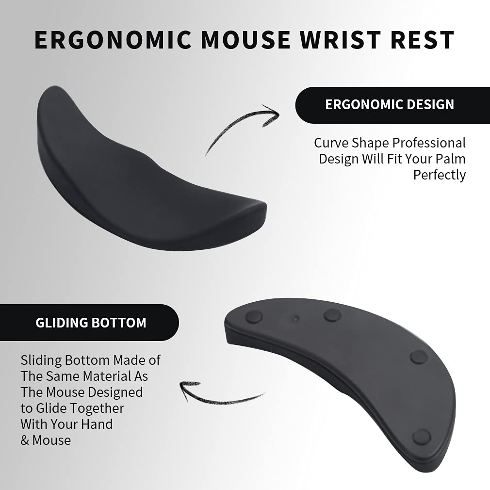 "Ergonomische Mauspad mit Handgelenkauflage aus Silikon, Rutschfest & Bionisches Design für Büro und Gaming - Unterstützt Handgelenkgesundheit"