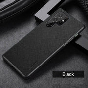 "Schlichte Kreuzmuster Handyhülle für Samsung, Rückseitenschutz aus PU-Material, Komfortabel & Langlebig, Verschiedene Farben"