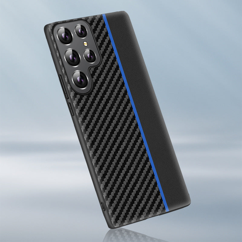 "Premium TPU Carbonfaser Muster Rundumschutz Anti-Fall Handyhülle für Samsung S22, S22Plus, S22Ultra - Business-Stil, Solid Farben"