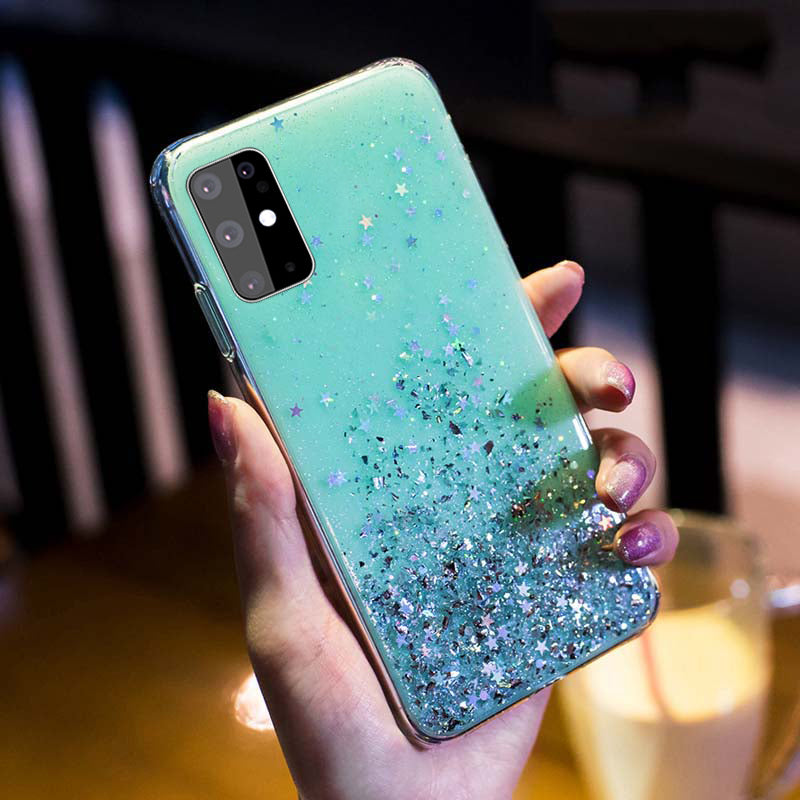 "Samsung Handyhülle aus Silikagel mit Rosa Sternverlauf - Rückabdeckung im Europäischen und Amerikanischen Stil"