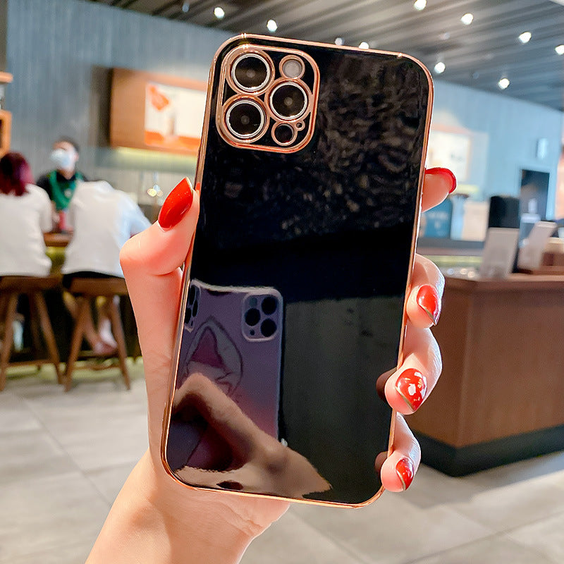 "Modisches TPU Handyhülle mit Electroplating für iPhone - Klassisch Schwarz, Athen Weiß, Kirsch Lila, Maiden Pink, Minze Grün, Hawthorn Rot"